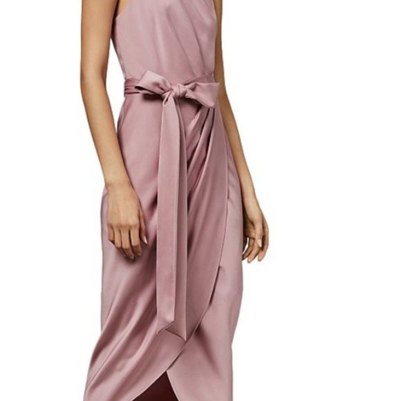 ted baker gabie dress pink Ted Baker Gabie One-Shoulder Draped Midi Dress